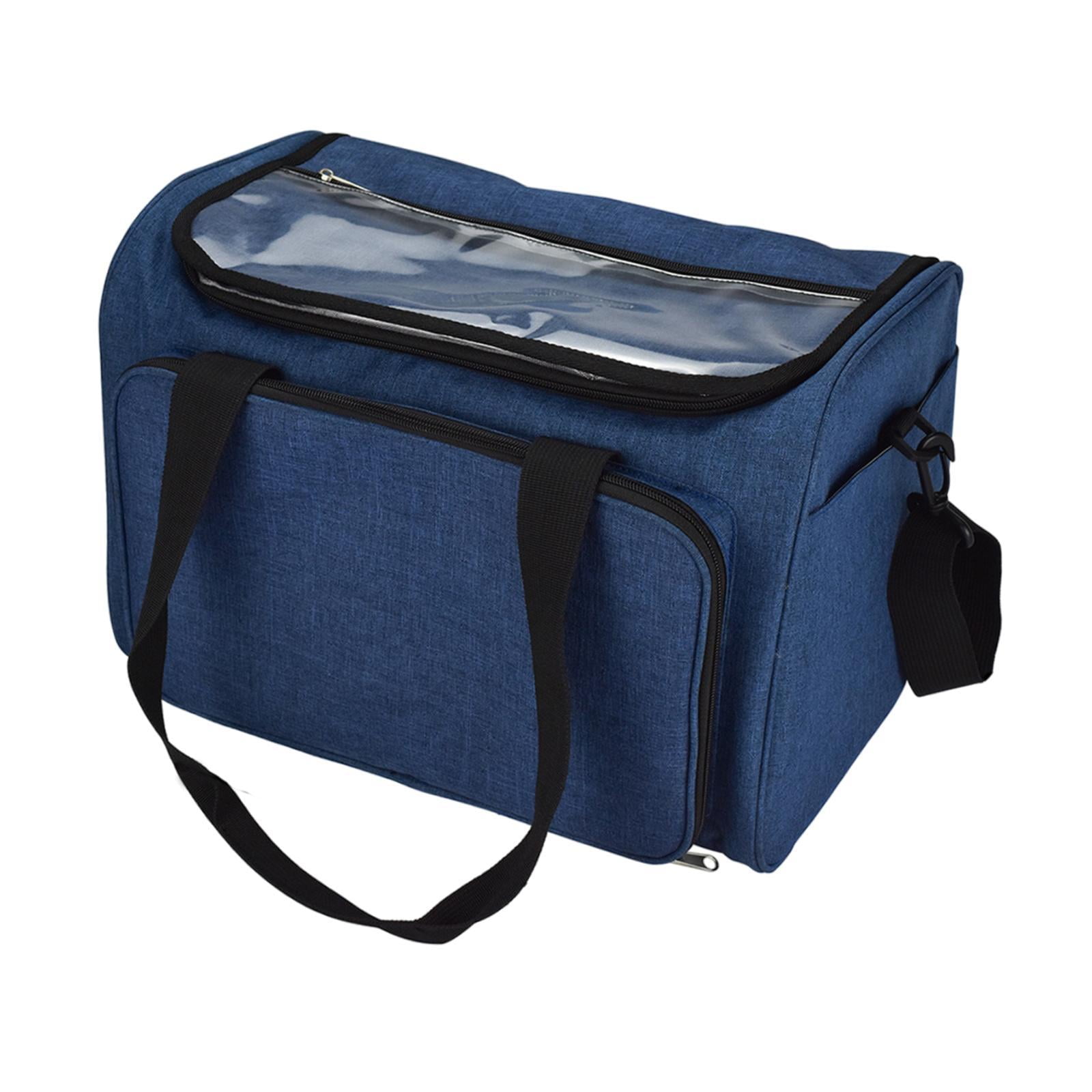 HILABEE Crochet Knitting Bag Organizer Crochet Bag Shoulder Bag Large Capacity Yarn Tote Organizer for Crocheting Unfinished Projects Blue
