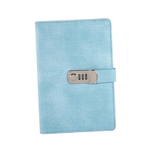 HILABEE Diary with Lock, Travel Diary Notebook, Personal Notepad, 200 Pages A5 PU Leather Journal, Combination Lock Journal for Women Blue