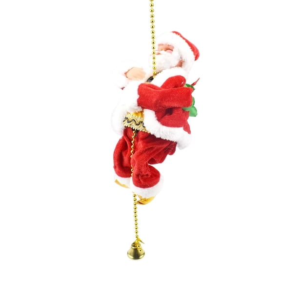 HILABEE Electric Santa Claus Climbs The Rope, Fun And Creative Christmas Decoration, Figure That Goes Up And Down, Ideal for The Holidays, to Decorate with