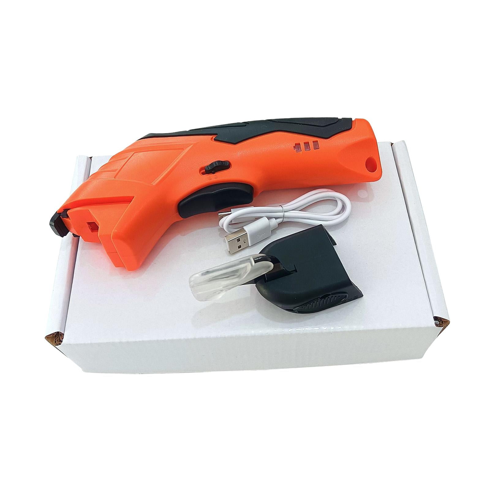 HILABEE Electric Scissors Electric Fabric Scissors Cordless Professional Heavy Duty Box Cutter Cutting Tool for Crafting Carpet Sewing Scrapbooking Paper Box 1 Blade