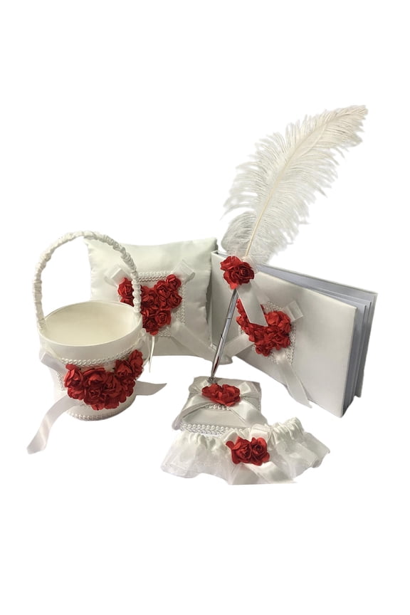 Flower Girl Baskets for Weddings, Add Rustic Charm to Your Wedding or Special Occasion Decor - Red