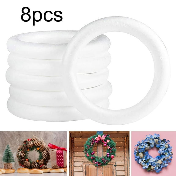 HILABEE Foam Wreath Rings Round Rings Desktop Flower Arrangement Foam Wreath Form Foam Circles for Holiday Valentines Day Home Easter 210MM