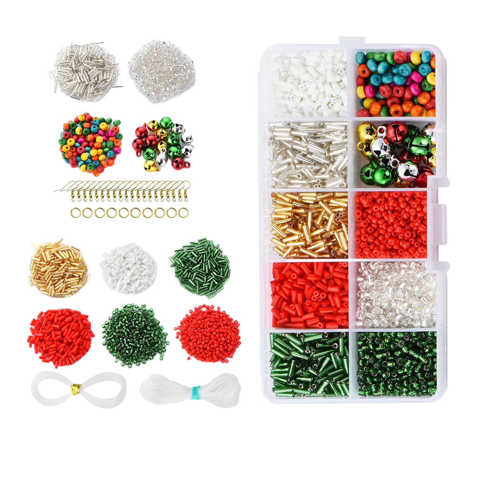 HILABEE Glass Beads for Jewellery Making Craft Small Glass Beads with Thread Mixed Colour for Craft Decoration , Set 2
