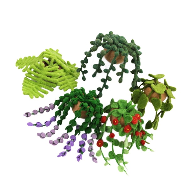 HILABEE Hanging Plants Wool Felt DIY Set, Potted Plants Decoration, Needle Felting Set, DIY Hanging Plants Wool Felt Set for Festivals