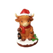 HILABEE Highland Cattle Statue, Animal Sculpture Collection, Cow Figurine As Decoration for Fireplace, Entrance Area, Dining Room in Country