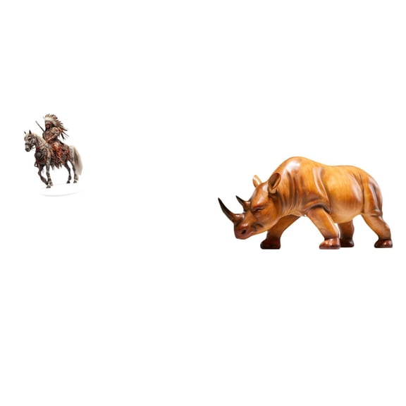 HILABEE Home Knight Desk Sign Acrylic Knight Ornament Rhinoceros Figurine Decorative Sculpture Statue Made From Sturdy Acrylic with Fine Surface Detail Suitab