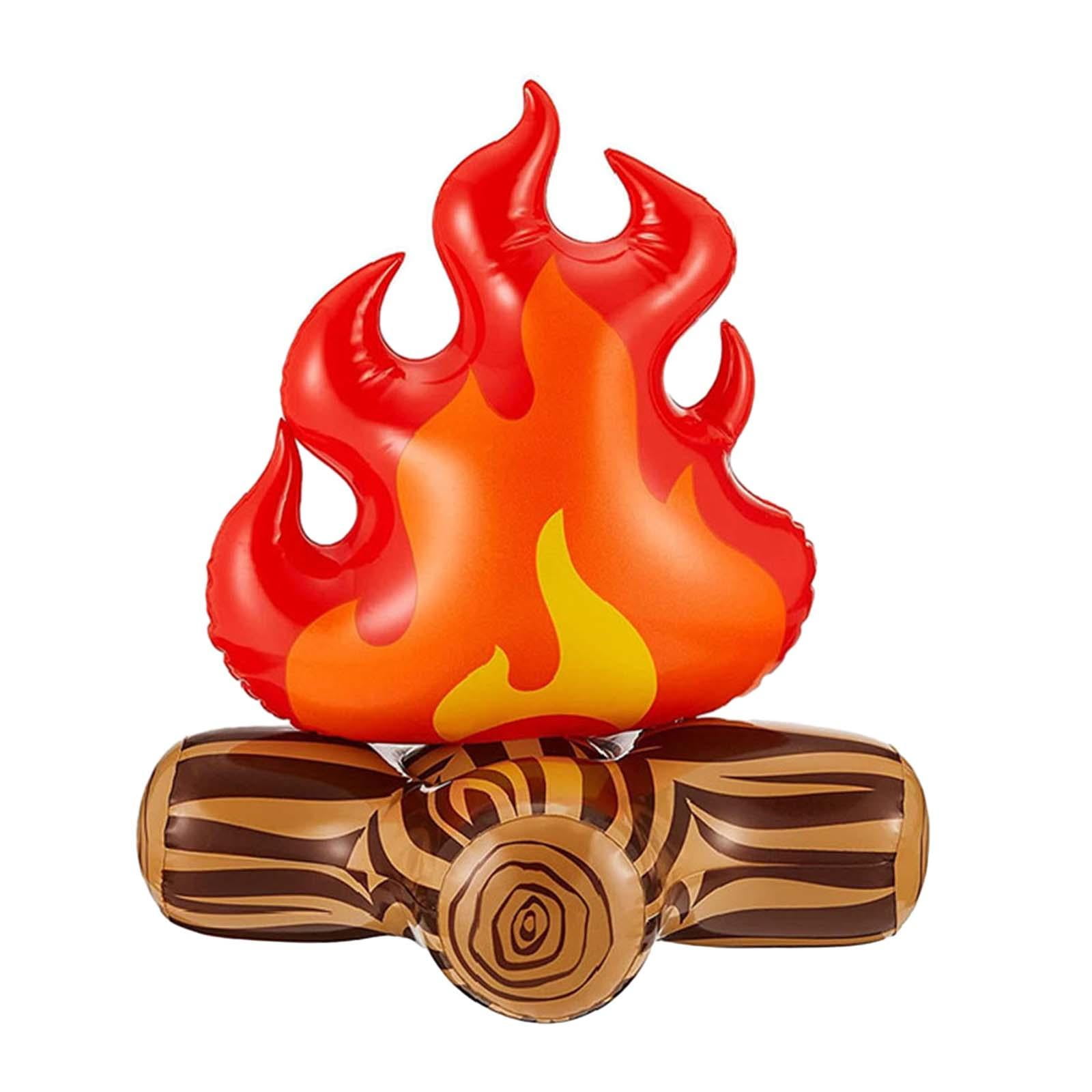 HOMOCONO Inflatable PVC Fire Prop - Fake Campfire Decor For Camping, Parties & Halloween (30x28x28 Cm)