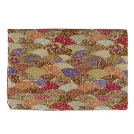 HILABEE Japanese Fabric Yard, Printed Flower Pattern with Traditional Design Elements, Decorative Fabric for Upholstery And , 1 Yard - Red Wave