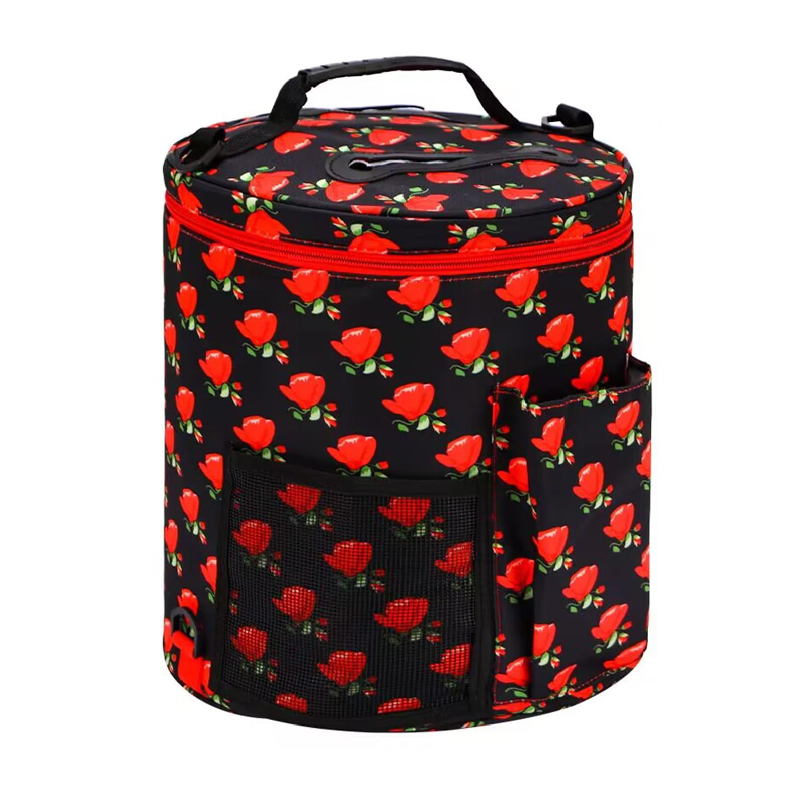 HILABEE Large Crochet Bag, Knitting Bag,Yarn Bag and Tote with Large Opening and Pockets for Crochet Accessories, Yarn Storage, Yarn Tote, Yarn Holder