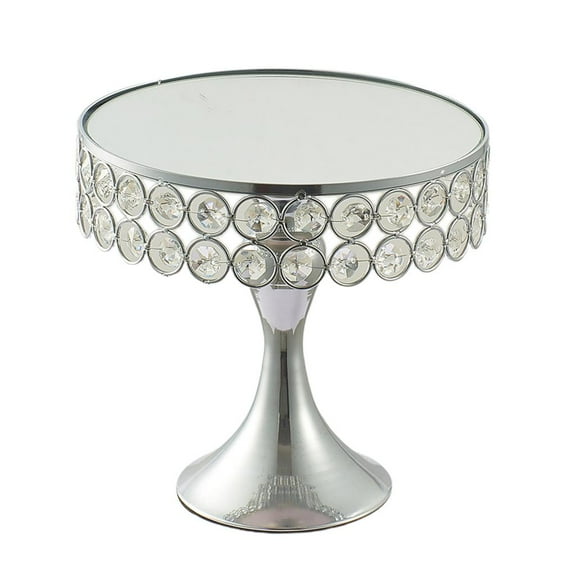 HILABEE Nordic Style Metal Wedding Cake Stand Mosaic Silver, 20cm Dia