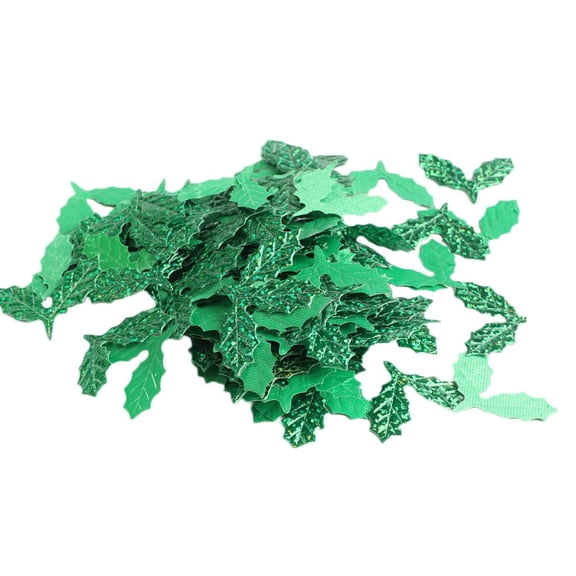 HILABEE Pack of 100 Artificial Green Leaves Simulation Leaves Christmas Tree Decor for Wedding Birthday Christmas Parties, All Occasions