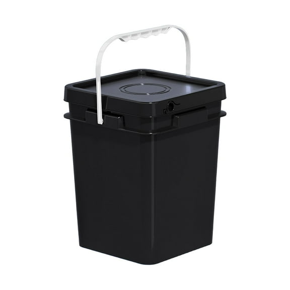 HILABEE Paint Bucket Square Storage Container Food Grade PP Versatile Empty Pail with Handle And Lid Portable Stackable Design Suitable for Garage Kitchen Hom 20L