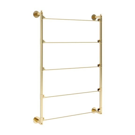 HILABEE Ribbon Organizer Tie Rack Wall Hanging Bar 5 Tiers Space Saving Scarf Rack Belt Pants Hanger for Retail Stores Wrapping Paper Gold