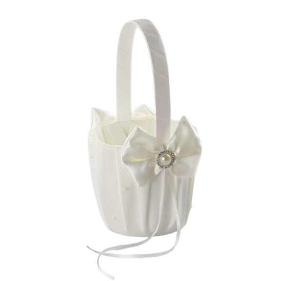 HILABEE Romantic Wedding Flowers Basket Comfortable Handle Candy Storage Basket Lightweight for Party Banquet Ceremony Graduation Decoration