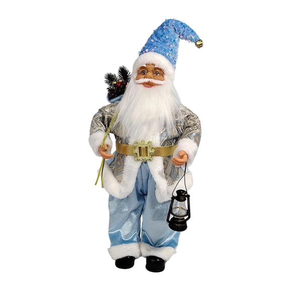 HILABEE Santa Claus Doll, Standing, Ornament, Photo Prop, Cute Christmas Window Decoration, Christmas Decor for Celebrations, Weddings And Events Blue