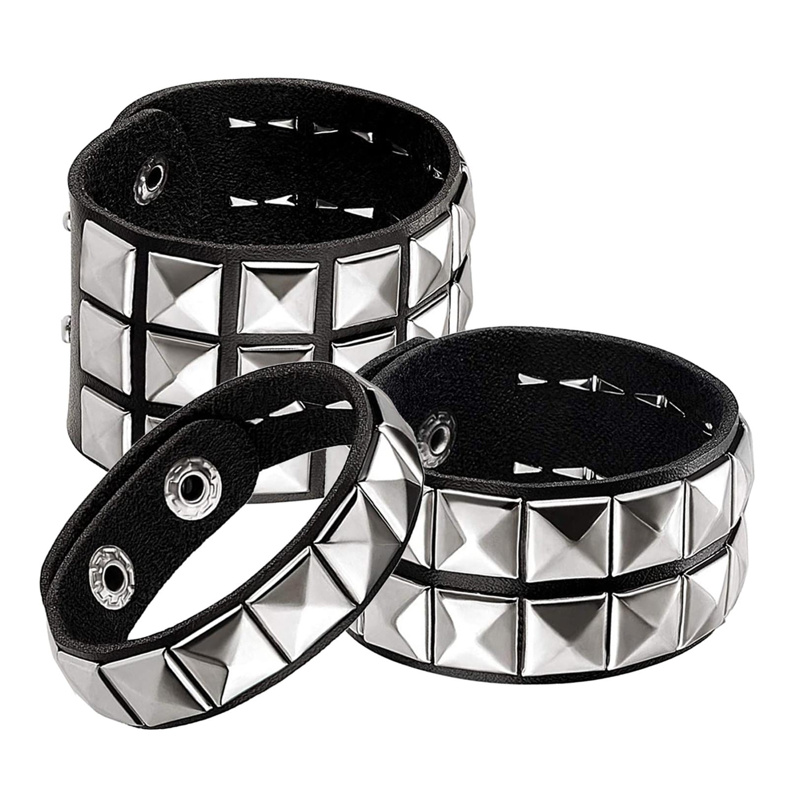 HILABEE Studded Punk Adjustable Bracelet, 3 Piece - Walmart.com
