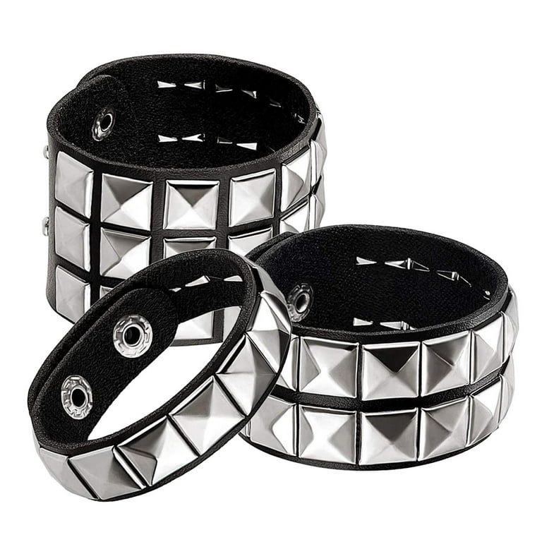 HILABEE Studded Punk Adjustable Bracelet, 3 Piece - Walmart.com