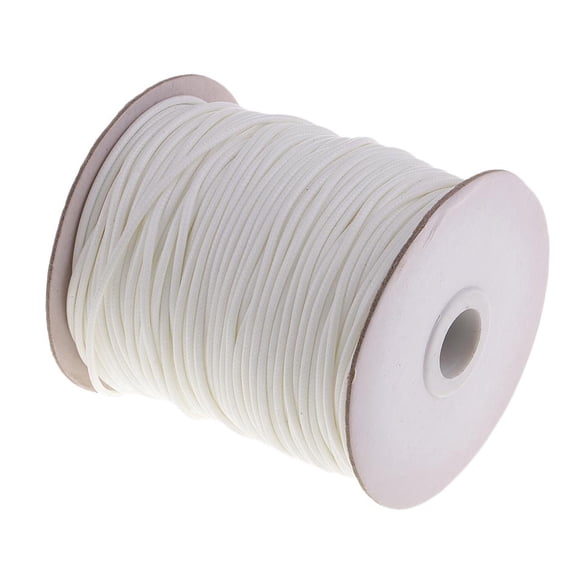 HILABEE Waxed Cotton Cord Thread 2.0 Mm for Jewelry Making, Crafting, , Sewing, Binding, Wrapping, Stringing, Lacing, (80 Meters) - White
