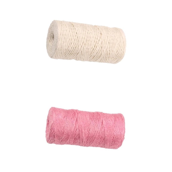 HILABEE White and Pink Natural Rope - Thick Rustic String for Craft, Dock, Decorative Landscaping, Gardening, Hanging and Christmas Tree Ornaments