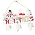 thumbnail image 1 of HILABEE Wooden Christmas Hanging Pendant Plaque Sign Wall Xmas Decor Holiday with Bells Door Hanging Sign for Office Nursery Festival Snowman, 1 of 8