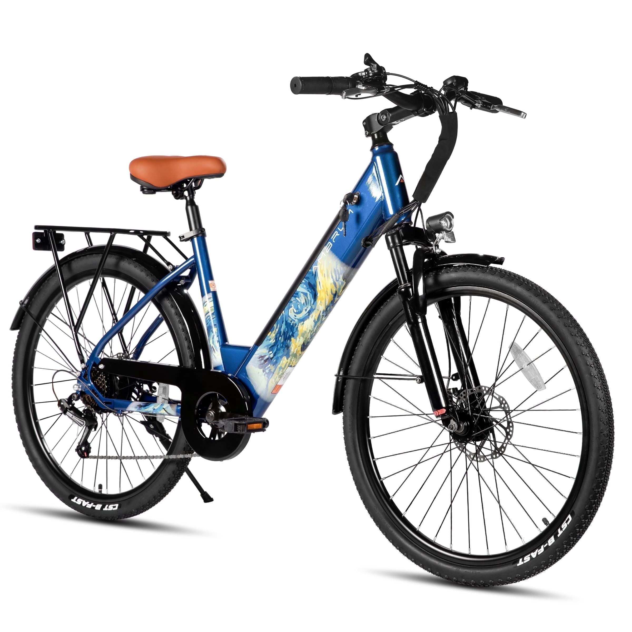 HILAND 26" Electric Bike for Adults with 500W Brushless Motor, 40Miles 20MPH Electric Mountain Bike with 36V 7.8AH Removable Battery UL2849,Blue