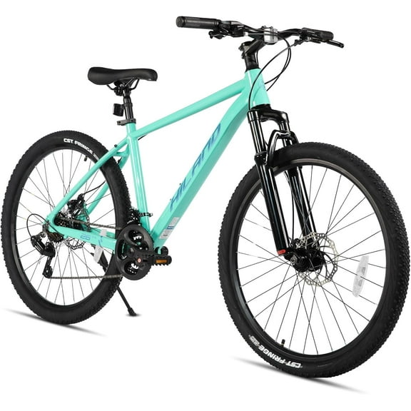 HILAND 26 Inch Mens and Womens Mountain Bike,21 Speed Mountain Bicycle with Dual Disc Brake, Front Suspension Fork, High Carbon Steel Frame Urban Commuter Bike for Adults
