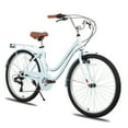 thumbnail image 1 of HILAND 26 inch Beach Cruiser Bike for Men and Women, 7 Speed Step-Through Frame Adult Bicycle with Rear Rack, Retrospec Bike Commuter City Bicycle, 1 of 6