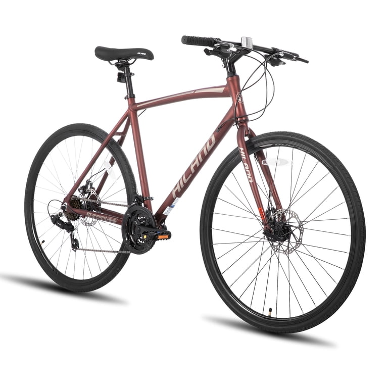 HILAND 700C Road Hybrid Bike, 21 Speeds, Disc Brake, Comfortable