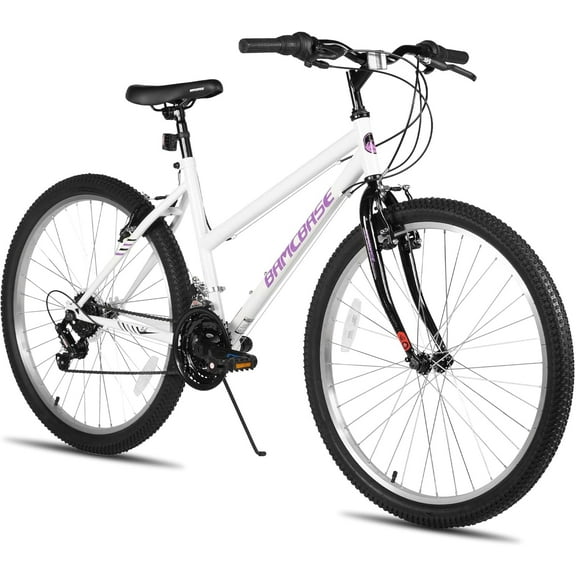 HILAND Bamcbase Womens Mountain Bike, 24 26 Inch 18 Speeds Hybrid Commuter Bicycle for Adults, Sport Hardtail Trail MTB