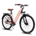 thumbnail image 1 of Hiland 500W Electric Bike for Adults, 26" Men Women Commuter Ebike, 20mph, Step-Through, Front Suspension, Pink, 1 of 10
