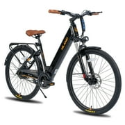 HILAND Electric Bike for Adults with 500W Motor, 26 Inch Men Women Commuter EBikes, Front Suspension, Rear Rack, Disc Brake, LCD Display, 20MPH, Step Through Cruiser Electric Bicycles