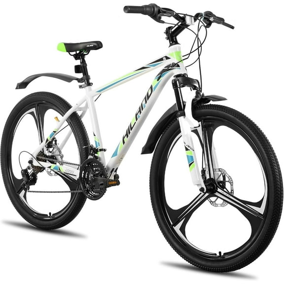 HILAND Mountain Bike, 3/6/Multi-Spokes, 18 Speeds Drivetrain, Aluminum Frame 26 Inch Wheels, Disc-Brake Bike for Men Women Men's MTB Bicycle