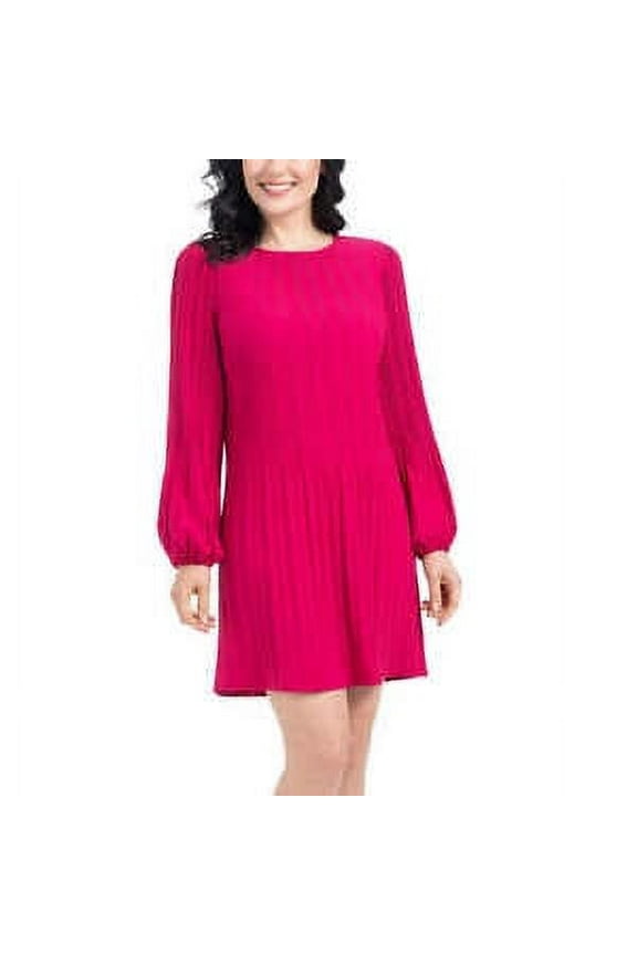 Women's Pleated Dress (Cherry, Medium)
