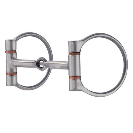 HILASON Brushed SS Dee Bit 5 In Snaffle Mouth With Copper Inlay 3" Dia Ring