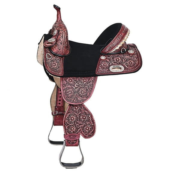 HILASON Child Treeless Horse Saddle Western American Leather Barrel | for Horses