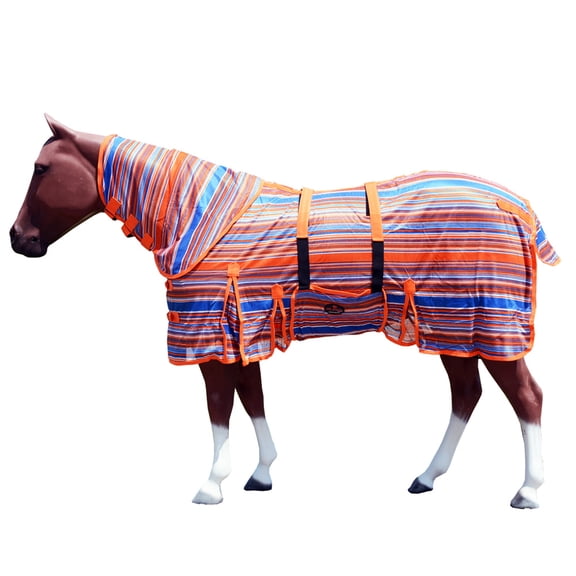 HILASON Horse Fly Sheet With Neck Cover UV Protection Mesh Bug Mosquito Summer Spring Serape 66 In