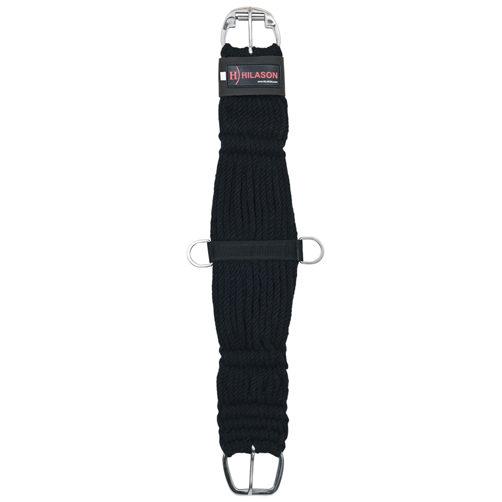 HILASON Horse Western 27 Strand Double Weave Black Roper Cinch 26 in ...