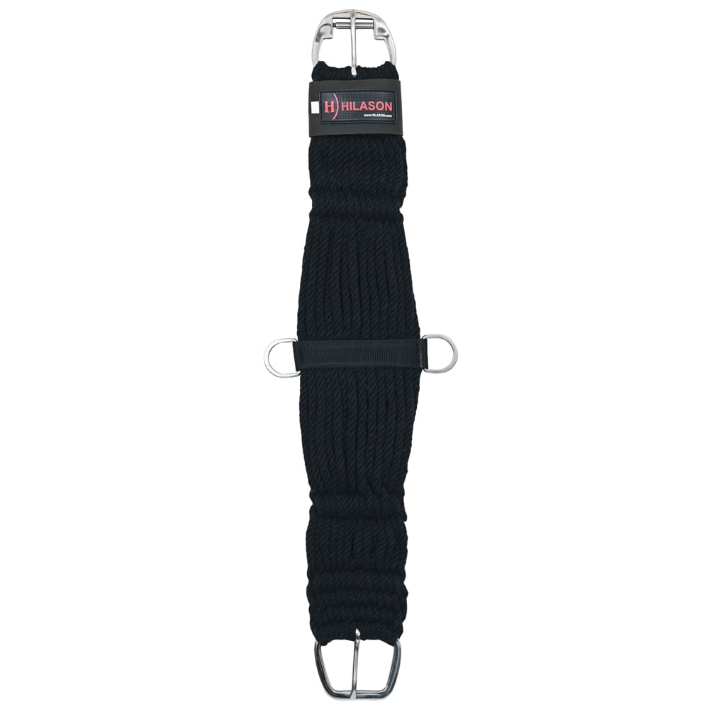 HILASON Horse Western 27 Strand Double Weave Black Roper Cinch 34 in ...