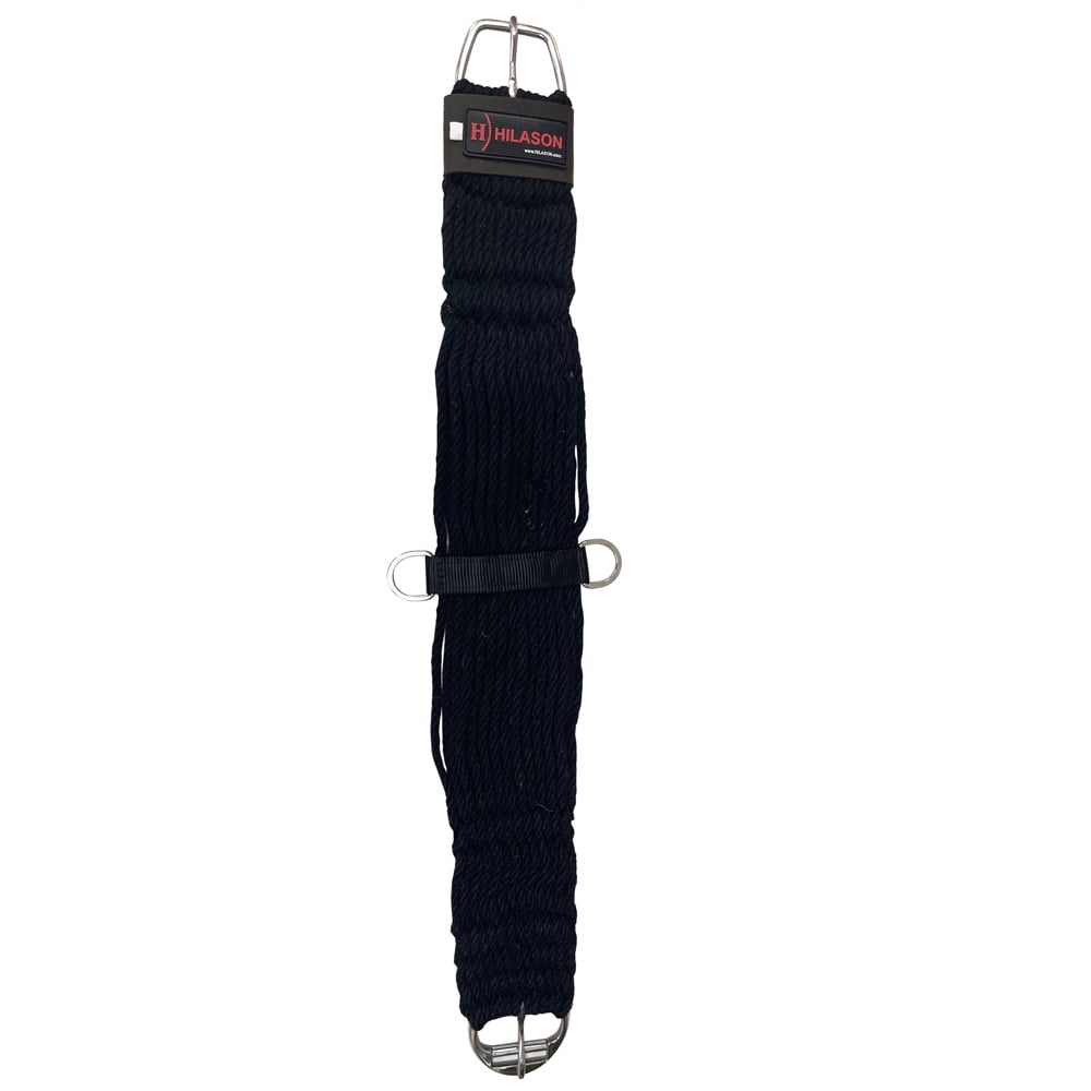 HILASON Horse Western 27 Strand Double Weave Black Roper Cinch 36 in ...