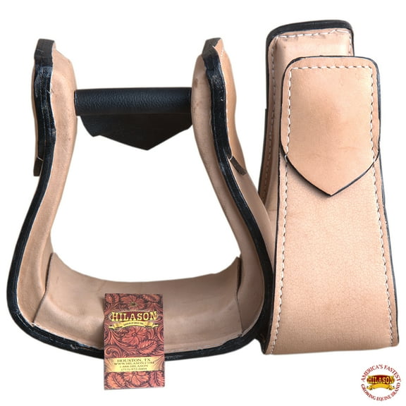 HILASON Horse Western Saddle Stirrup Leather Stirrups Pair | with Wooden Core Anti-Slip