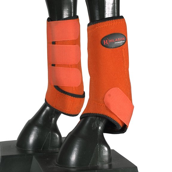 HILASON Horse Front Leg Neoprene Shock Absorbing Sport Boot Orange/Black Small
