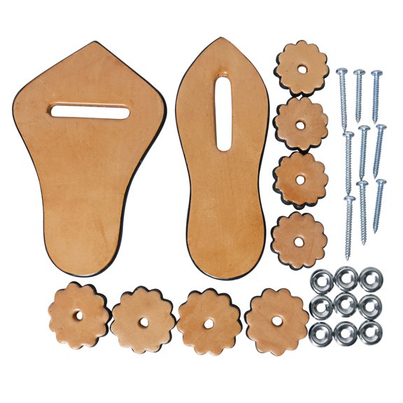 HILASON Leather Saddle Repair Set Rigging Holder And Cinch Tie Strap Tan