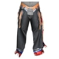 thumbnail image 1 of HILASON Pro Rodeo Bull Riding Genuine Leather Chaps Black, 1 of 8