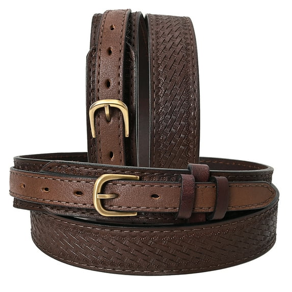 HILASON Western Genuine Leather Belt for Men Women Cowboy Cowgirl Handmade Unisex Full Grain Heavy Duty Basketweave Tooled