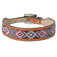 thumbnail image 1 of HILASON Western Genuine Leather Heavy Duty Dog Collar Geometry Design Studded Beads Large, 1 of 4