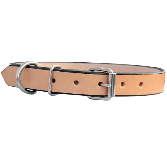 HILASON Western Heavy Duty Handmade Genuine Leather Dog Collar Tan 17 In