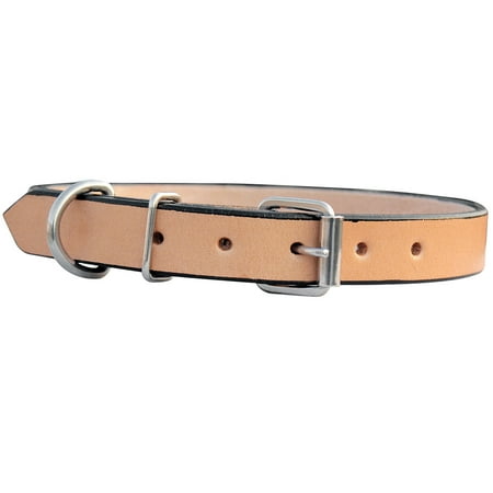 HILASON Western Heavy Duty Handmade Genuine Leather Dog Collar Tan 21 In
