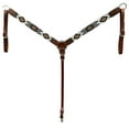 thumbnail image 2 of Orlov Hill Hand-Tooled Oak Floral Leather Roping Breast Collar - Brown 2 of 6