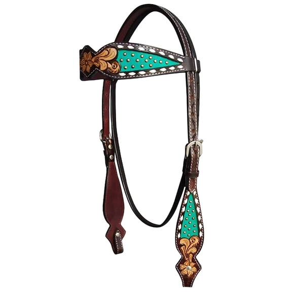 HILASON Western Horse Floral Headstall American Leather
