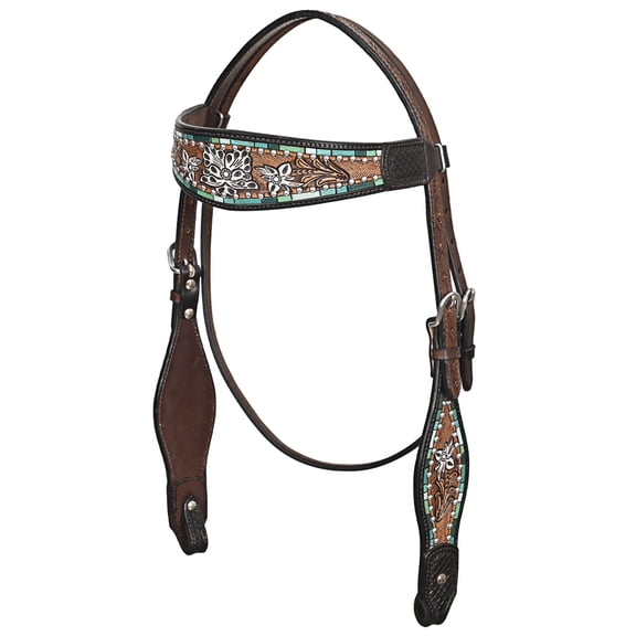 HILASON Western Horse Headstall American Leather Brown